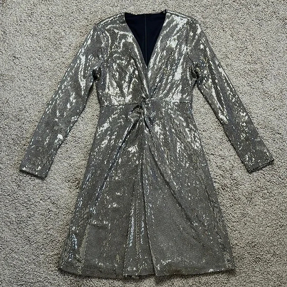 Elie Tahari Sequin Twist Cocktail Dress - Picture 6 of 13